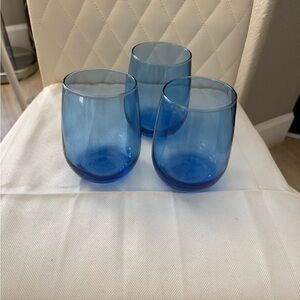 Set of  10 Blue Glass Tumblers